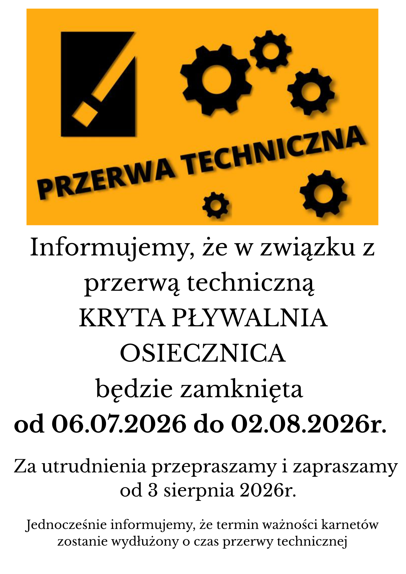 PRZERWA TECHNICZNA 2026